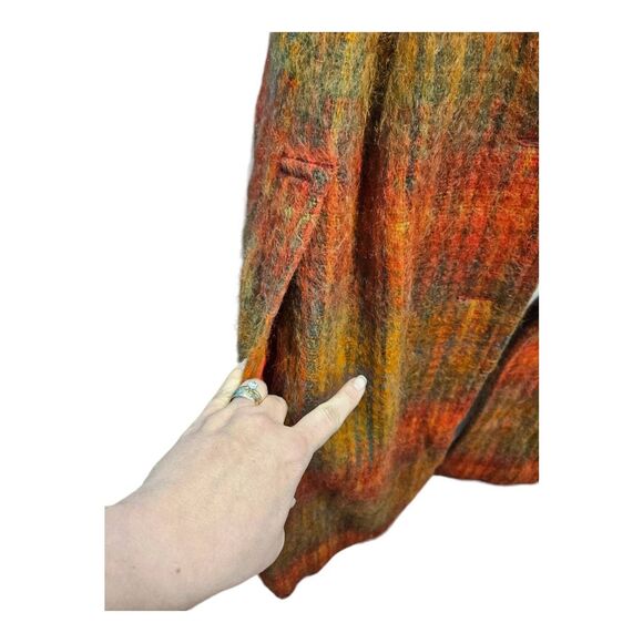 Ben Nevis Vintage Scotish Cape Mohair Wool Womens Size Large Orange Plaid - Picture 4 of 8